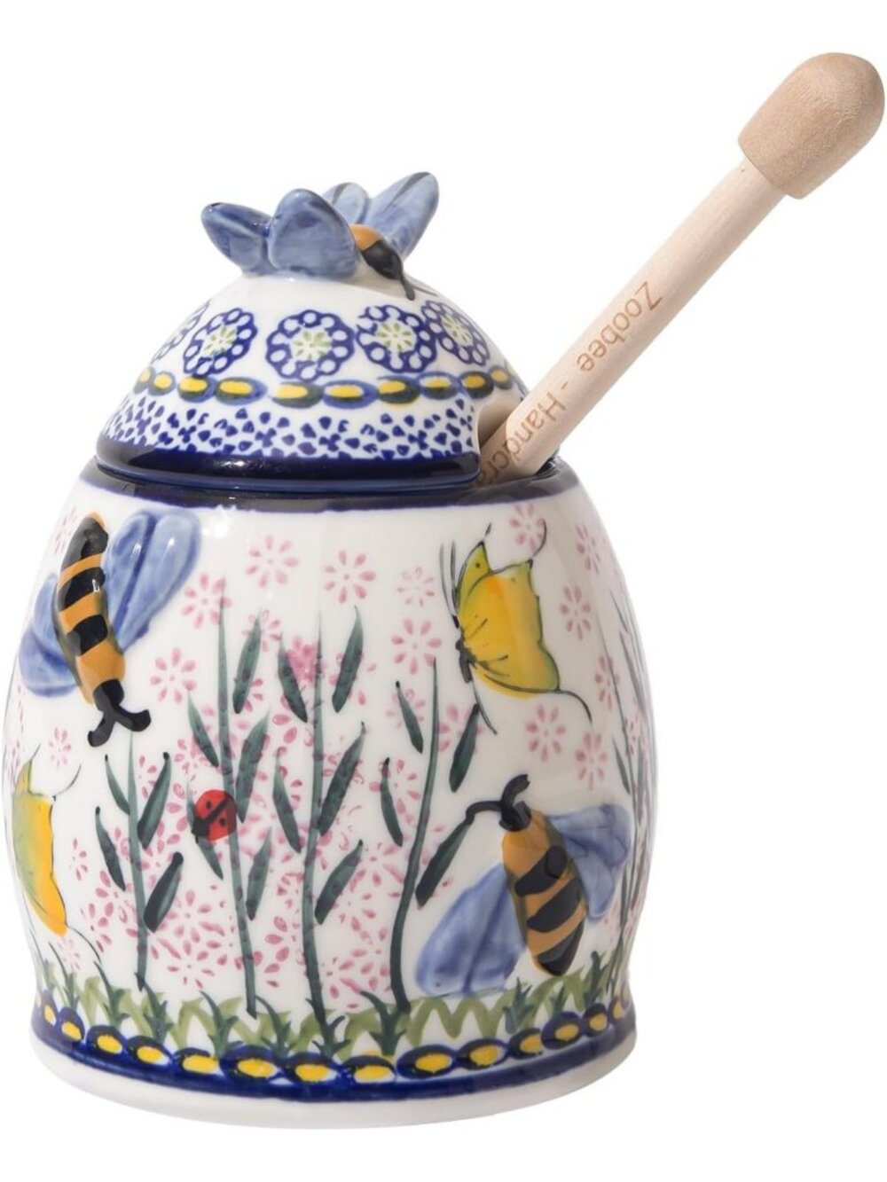 Ceramic Honey Pot with Dipper - 10oz, Lavender Color, Perfect for Kitchen Decor